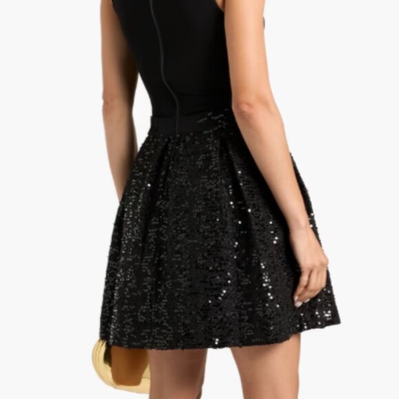 Alice & Olivia Chara Sequined Fit & Flare Minidress Sz 8 NEW w/tags - Picture 4 of 16